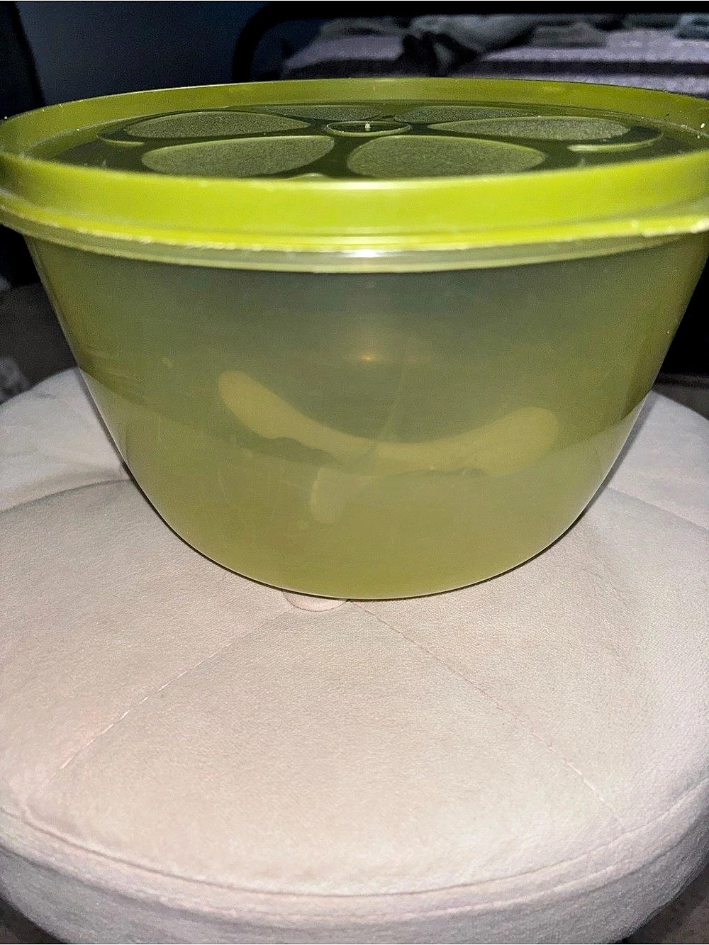 Vintage Rubbermaid Bowl Green Storage Bowl with Lid